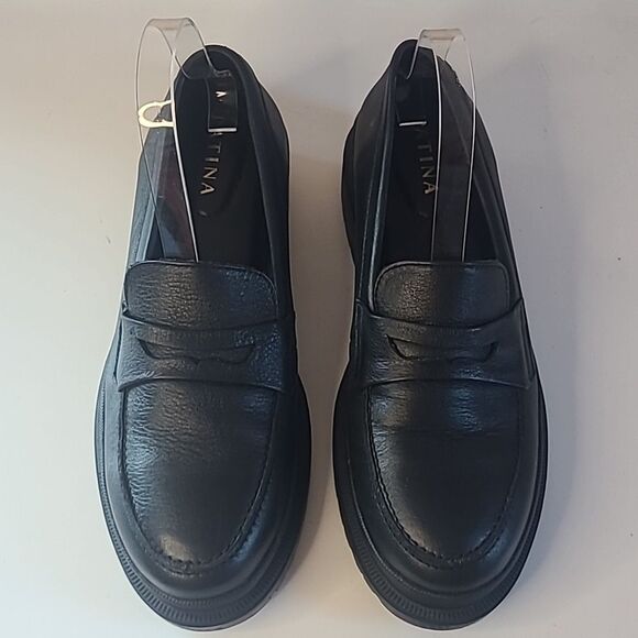 Portland Leather Patina ZOE CHUNKY LOAFER Black Size 9 EU 39 - Picture 2 of 16